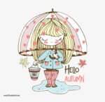 ⁦ملصق بناتي - أهلاً بالخريف (Hello Autumn) مقاسات متعددة⁩ - الصورة ⁦2⁩