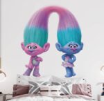 ملصق كرتون-التؤام-فتيات ترولز-trolls baby-مقاسات متعددة