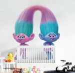 ⁦ملصق كرتون-التؤام-فتيات ترولز-trolls baby-مقاسات متعددة⁩ - الصورة ⁦4⁩