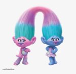 ⁦ملصق كرتون-التؤام-فتيات ترولز-trolls baby-مقاسات متعددة⁩ - الصورة ⁦2⁩
