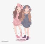 ⁦ملصق أفضل صديقة (Best Friend)- بنات كيوت-Cute Girls⁩ - الصورة ⁦2⁩