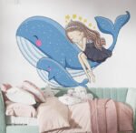 ⁦فتاة صغيرة على ظهر الحوت - (Good Night) مع نجوم ذهبية⁩ - الصورة ⁦4⁩