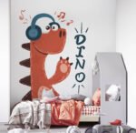 ⁦ملصق ديكور ديناصور كيوت (Dinosaur)-سماعة رأس-موسيقى⁩ - الصورة ⁦4⁩