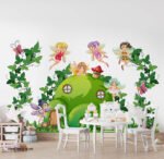 ⁦ملصق ديكور عملاق-منزل من الأشجار والزهور-فراشات-Tree⁩ - الصورة ⁦4⁩