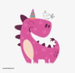⁦ملصق عملاق ديناصور كيوت مع عصفورة-DINO⁩ - الصورة ⁦2⁩