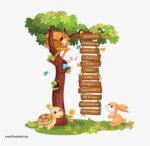 ⁦ملصق حائط-شجرة عملاقة أرانب-سلحفاة-أسماء شهور السنة⁩ - الصورة ⁦2⁩