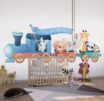 ⁦ملصق حائط عملاق للأطفال-قطار وحيوانات-(Train with Animals)⁩ - الصورة ⁦4⁩