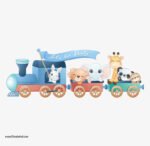 ⁦ملصق حائط عملاق للأطفال-قطار وحيوانات-(Train with Animals)⁩ - الصورة ⁦2⁩