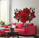 ⁦ملصق زهور عملاقة-ألوان زاهية-أوراق وفروع الشجر-Flowers⁩ - الصورة ⁦4⁩