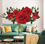 ملصق زهور عملاقة-ألوان زاهية-أوراق وفروع الشجر-Flowers