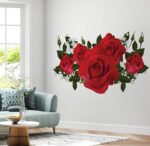 ⁦ملصق زهور عملاقة-ألوان زاهية-أوراق وفروع الشجر-Flowers⁩ - الصورة ⁦3⁩