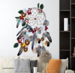 ⁦دريم كاتشر-Dream Catcher-ألوان متنوعة وزاهية-ريش-زهور-Flowers⁩ - الصورة ⁦4⁩
