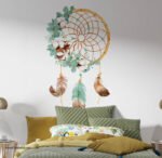 ⁦دريم كاتشر-تأثير الألوان المائية-Dream Catcher-ريش وزهور ملونة⁩ - الصورة ⁦3⁩