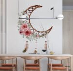 ⁦دريم كاتشر-Dream Catcher-ألوان مائية-هلال-زهور-ريش ملون⁩ - الصورة ⁦4⁩