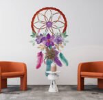 ⁦دريم كاتشر-Dream Catcher صائد الأحلام ألوان البهجة-زهور وريش⁩ - الصورة ⁦3⁩