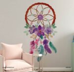 ⁦دريم كاتشر-Dream Catcher صائد الأحلام ألوان البهجة-زهور وريش⁩ - الصورة ⁦4⁩