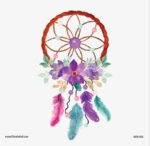 ⁦دريم كاتشر-Dream Catcher صائد الأحلام ألوان البهجة-زهور وريش⁩ - الصورة ⁦2⁩