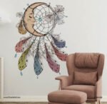 ⁦دريم كاتشر-Dream Catcher-ريش وهلال-ألوان جذّابة⁩ - الصورة ⁦3⁩