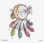 ⁦دريم كاتشر-Dream Catcher-ريش وهلال-ألوان جذّابة⁩ - الصورة ⁦2⁩