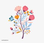 ⁦أوراق الشجر الملونة-زهور-فراشات-فروع الشجر-Tree⁩ - الصورة ⁦2⁩