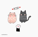 ⁦ميني استيكر-قطط كيوت-قلوب-حب⁩ - الصورة ⁦3⁩