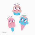 ⁦ميني استيكر-آيس كريم-Love-mini sticker-Ice cream⁩ - الصورة ⁦3⁩