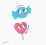 ⁦ميني استيكر-آيس كريم-Love-mini sticker-Ice cream⁩ - الصورة ⁦2⁩