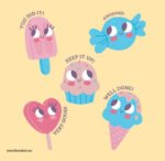 ميني استيكر-آيس كريم-Love-mini sticker-Ice cream
