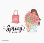 ⁦ميني استيكر-وقت الربيع-بنات كيوت⁩ - الصورة ⁦4⁩
