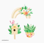 ⁦ميني استيكر-زهور ونباتات-أشجار⁩ - الصورة ⁦4⁩
