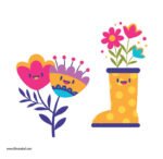 ⁦ميني استيكر-زهور-فراشة-ألوان مبهجة⁩ - الصورة ⁦3⁩