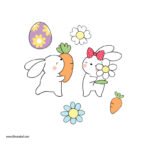⁦ميني استيكر-أرانب كيوت-زهور-قوس قزح⁩ - الصورة ⁦3⁩