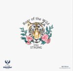 ⁦ملصق-رأس نمر-زهور-Stay Strong⁩ - الصورة ⁦2⁩
