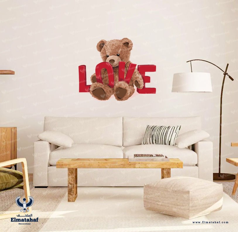 PH-055-Elmatahaf-ملصقات-المتحف-1 ملصق-دب كبير-Bear-حب-Love - الصورة 1
