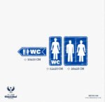 ⁦مجموعة-ملصقات إرشادية-اتجاهين-WC⁩ - الصورة ⁦2⁩