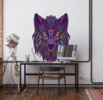 ⁦استيكر-ملصق ديكور-أشكال وزخارف وجه ذئب-Power Wolf⁩ - الصورة ⁦5⁩