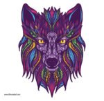 استيكر-ملصق ديكور-أشكال وزخارف وجه ذئب-Power Wolf