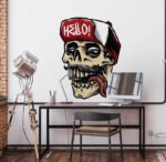 ⁦استيكر-ملصق ديكور-جمجمة-شنب-قبعة-Hello⁩ - الصورة ⁦6⁩