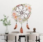 ⁦دريم كاتشر-تأثير الألوان المائية-زهور-أوراق الشجر-ريش-Dream Catcher⁩ - الصورة ⁦4⁩