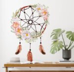 ⁦دريم كاتشر-تأثير الألوان المائية-زهور-أوراق الشجر-ريش-Dream Catcher⁩ - الصورة ⁦3⁩