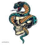 استيكر-ملصق ديكور-جمجمة-ثعبان-كوبرا-Cobra Snake