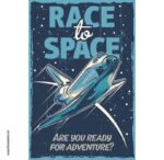 بوستر-ملصق ديكور-فضاء-Space-مكوك فضاء-Race to Space