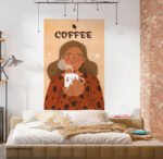 ⁦بوستر-ملصق ديكور-إمرأة-فنجان قهوة-Love Coffee⁩ - الصورة ⁦4⁩