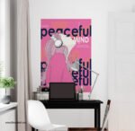 ⁦بوستر-ملصق ديكور-إمرأة-سماعات-العقل المُسالم-Peaceful mind⁩ - الصورة ⁦2⁩