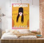 ⁦بوستر-ملصق ديكور-إمرأة-ألوان زاهية-Broken Silence⁩ - الصورة ⁦4⁩