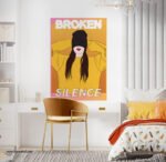 ⁦بوستر-ملصق ديكور-إمرأة-ألوان زاهية-Broken Silence⁩ - الصورة ⁦3⁩
