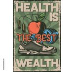 بوستر-ملصق ديكور-الحفاظ على الصحة-Health is The Best Wealth