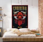 ⁦بوستر-ملصق ديكور-Corrida Party-احتفال-ثور-زهور⁩ - الصورة ⁦4⁩