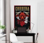⁦بوستر-ملصق ديكور-Corrida Party-احتفال-ثور-زهور⁩ - الصورة ⁦2⁩