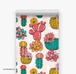 ⁦ورق حائط-زرع-نباتات-زهور-ورد-صبار-ألوان زاهية-Flowers⁩ - الصورة ⁦2⁩